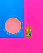 Pendientes con Triángulos de Colores - Soft Cell - Turquesa + Rosa Pastel